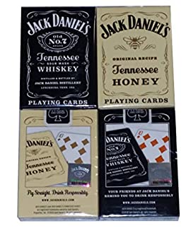 【中古】【輸入品・未使用】Bicycle Jack Daniels ブラック&ゴールド テネシーハニーまたはウイスキートランプ (1組)