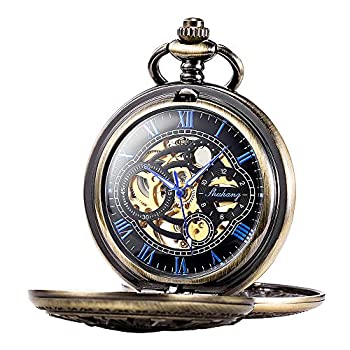 【中古】【輸入品・未使用】懐中時計 スケルトン 機械式 ダブルケース 手巻き SIBOSUN ブロンズ ブルー ローマ数字 アンティーク チェーンボックス 【中古】【輸入品・未使用】懐中時計 スケルトン 機械式 ダブルケース 手巻き SIBOSUN ブロンズ ブルー ローマ数字 アンティーク チェーンボックス