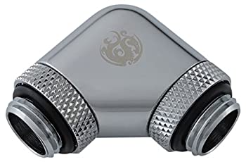 【中古】【輸入品・未使用】Bitspower G1/4インチスレッド用 デュアル ロータリー(360度回転) 90度角 エクステンダー シャイニングシルバー