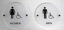 【中古】【輸入品・未使用】Designer ADA メンズ レディース トイレサインセット 点字とスタンドオフマウント付き 9インチ ラウンドフロスト