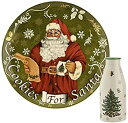 【中古】【輸入品・未使用】Spode Christmas Tree 2Pc Cookies Santa Plate&Bottle
