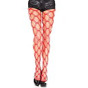 【中古】【輸入品・未使用】MUSIC LEGS(ミュージックレッグ)マルチストランド ビッグダイアモンドネット シームレス パンティストッキング レッド 5042