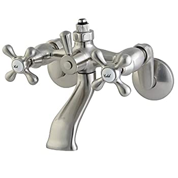 【中古】【輸入品・未使用】Kingston Brass CC2668 Vintage Wall Mount Tub Faucet with Riser Adaptor%カンマ% Satin Nickel