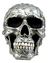 【中古】【輸入品・未使用】Ebros Gift メタリック仕上げ ダイヤモンドプレート クラニウム スカル フィギュア 長さ4.5インチ 樹脂 スカル ゴースト...