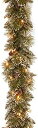 【中古】【輸入品・未使用】National Tree Company 照明済み 人工クリスマスガーランド | フロック加工 装飾とホワイトLEDライト付き | ...
