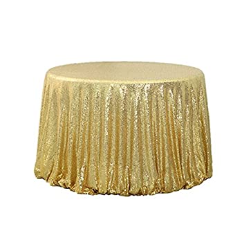 【中古】【輸入品・未使用】(300cm%カンマ% Gold) - TRLYC Valentine's Day Gift Round Cake Sequin Gold Sequin Tablecloth for Christmas Party-300cm