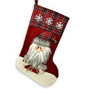【中古】【輸入品・未使用】BANBERRY DESIGNS クラシッククリスマスストッキング - 立体的なサンタがプレゼントを持ったぬいぐるみ 毛皮の裏地付き帽...