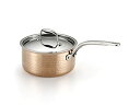 【中古】【輸入品・未使用】Lagostina Q5542364テつMartellata Tri-ply Hammered Stainless Steel Copper Dishwasher Safe Oven Safe Saucepan Cookware%カンマ% 2-Quart%カンマ% C