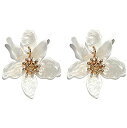 【中古】【輸入品・未使用】Tiande ボヘミアン ラグジュアリー 特大サイズ 樹脂製 大きな花のピアス レディース ステンレススチール クリスタルジュエリー ...