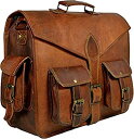 【中古】【輸入品・未使用】Indian Hando Art ABB 18インチ ビンテージ ハンドメイド レザー メッセンジャーバッグ ノートパソコン ブリーフケース サッチェルバッグ