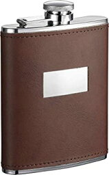 【中古】【輸入品・未使用】Visol VF1270 Visol Alcide Brown Leather Stainless Steel Hip Flask - 6 oz