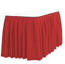 【中古】【輸入品・未使用】LinenTablecloth (リネンテーブルクロス) 17フィート アコーディオンプリーツ ポリエステルテーブルスカート レッド