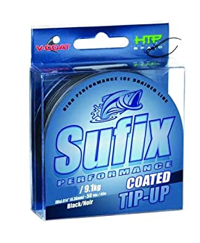 【中古】【輸入品・未使用】(14kg%カンマ% Black) - Sufix Performance V-Coat 50-Yards Spool Size Ti..