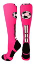 【中古】【輸入品・未使用】(Small%カンマ% Neon Pink/Black/White) - MadSportsStuff Soccer Ball Logo Over the Calf Socks (In Multiple Colours)