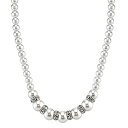 【中古】【輸入品・未使用】1928 Jewelry シルバートーン ホワイトグラデーション人工パールとクリスタルストランドネックレス 15インチ 調節可能(4)