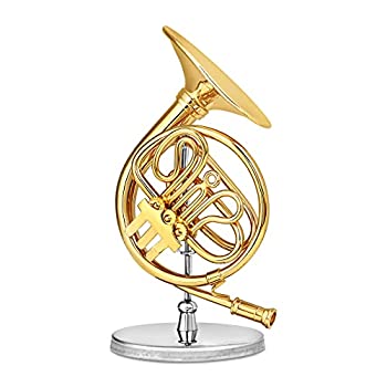 【中古】【輸入品・未使用】Broadway Gift ゴールド フレンチホーン 楽器 ミニチュアレプリカ ケース付き マルチカラー サイズ3.75インチ