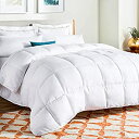 yÁzyAiEgpz(Twin%J}% White) - LINENSPA All-Season White Down Alternative Quilted Comforter - Corner Duvet Tabs - Hypoallergenic - Plush Microfibe