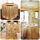 【中古】【輸入品 未使用】TRLYC 300cm Round Gold Sequin Table Cloth for Thanksgiving Day Christmas