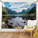 【中古】【輸入品・未使用】Natureタペストリーby Ambesonne、山川とオープンスカイ自然Beautiesノルウェーフィヨルド北欧風景、Wall Ha...