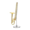 【中古】【輸入品・未使用】Broadway Gifts ゴールドトロンボーン 楽器 ミニチュアレプリカ ケース付き サイズ5.5インチ(2)