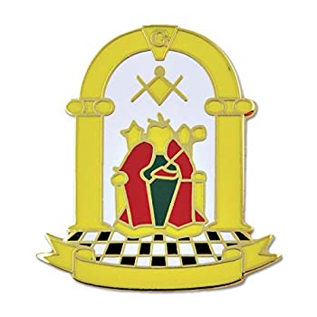 【中古】【輸入品・未使用】Royal Arch Principal Officers フリーメイソンラペルピン - [ゴールド&ホワイト][高さ1インチ]