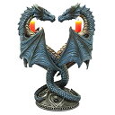 【中古】【輸入品・未使用】Altar Drake Double Dragon Candle Holder Stand Sculptural Home Decor 23cm Tall