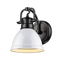 【中古】【輸入品・未使用】Golden Lighting 3602-BA1BLK-WH ダンカン - ワンライトバス化粧台、シェードオプション:ホワイトシェード