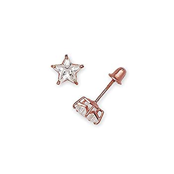 【中古】【輸入品・未使用】Jewelryweb ソリッド 14K ローズゴールド 6mm キュービックジルコニア スタースクリューバック スタッドピアス 【中古】【輸入品・未使用】Jewelryweb ソリッド 14K ローズゴールド 6mm キュービックジルコニア スタースクリューバック スタッドピアス