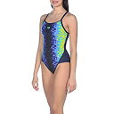 【中古】【輸入品・未使用】Arena Triangle Prism Superfly Back MaxLife One Piece Swimsuit%カンマ% Green Multicolor - Navy%カンマ% 36