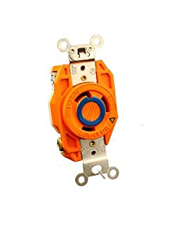 【中古】【輸入品・未使用】Leviton 2620-ig 30?Amp、250ボルト、フラッシュマウントロックコンセント、工業用グレード、isolated Ground、v-0-max、オレンジ