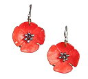 【中古】【輸入品・未使用】%ダブルクォーテ% Red Poppy %ダブルクォーテ% Hangingイヤリングby Michael Michaudシルバーの季節に。。。