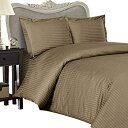 【中古】【輸入品・未使用】1200 Thread Count Olympic Queen 4pc Bed Sheet Set 100% Egyptian Cotton Deep Pocket 1200 TC Stripe Taupe