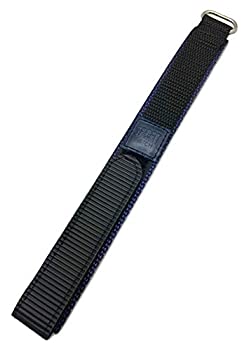 【中古】【輸入品・未使用】20?mm Long、adjustable-length、ダークブルー/ブラック、ナイロン/ベルクロスポーツ時計ストラップ