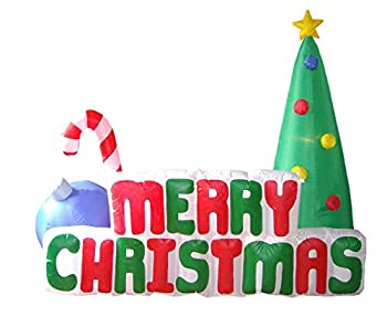 【中古】【輸入品・未使用】高さ6フィート クリスマス インフレータブル メリークリスマスツリー キャ..