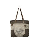 【中古】【輸入品・未使用】Myra Bags Adventure Begins Upcycled Canvas & Denim Tote Bag S-0897