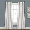 【中古】【輸入品・未使用】Avon Chenille Trellis Window Curtain Panels White 40x84 Set