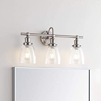 【中古】【輸入品・未使用】Safavieh SCN4046A 砂丘ブラシニッケルとクリア3ライトバスルーム（LED電球..