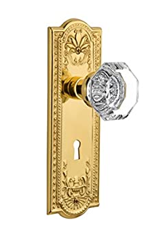 【中古】【輸入品・未使用】Nostalgic Warehouse Meadowsプレートwith Keyhole Waldorfクリスタルノブ Privacy - 2.375%ダブルクォーテ% 704392 1