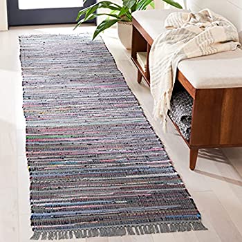 šۡ͢ʡ̤ѡSafavieh Rag Rug Collection RAR121K Hand Woven Aqua and Multi Cotton Runner%% 2 feet 3 inches by 7 feet (2'3 x 7') by Safavieh