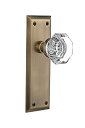【中古】【輸入品・未使用】Nostalgic Warehouse New York プレート ウォルドーフクリスタルノブ付き シングルダミー アンティーク真鍮