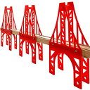【中古】【輸入品・未使用】OrgMemory トレインブリッジ 3連吊り橋 木製列車橋 列車線路 全主要ブランド対応