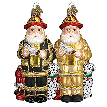 【中古】【輸入品・未使用】Old World Christmas FiremanサンタガラスBlownオーナメント