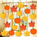 【中古】【輸入品 未使用】Autumn Hanging Swirls Thanksgiving Decorations - Pack of 35 カンマ Pumpkin and Maple Leaf Fall Themed Decorations Supplies No DIY Require