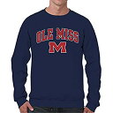 【中古】【輸入品・未使用】Ole Miss Rebelsアーチwithロゴクルーネックスウェットシャツ S ブルー