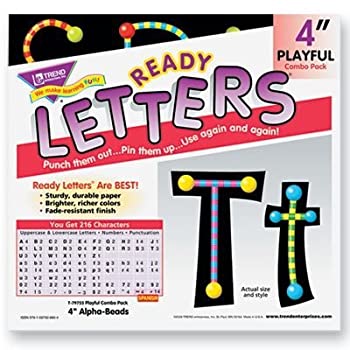 【中古】【輸入品・未使用】(assorted) - Trend Enterprises TEP79755 Ready Letters- Alphabeads Design- 4in.- Assorted Letters-Color