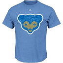 【中古】【輸入品・未使用】シカゴ・カブスDistressed 1969?Cooperstown BearロゴブルーTシャツ S ブルー
