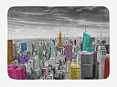 【中古】【輸入品・未使用】ニューヨーク都市景観モノクロ写真カラフルバスマットAmbesonne、NYC Urban建物アーキテクチャ、Plushバスルームのインテリアマット非スリップBa