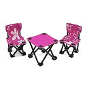 【中古】【輸入品 未使用】18 Inch Doll Accessories Awesome Pink and White Flowered Armless Camping Sports Chairs and Table Set カンマ includes