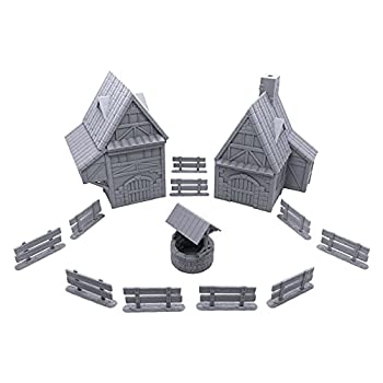 【中古】【輸入品 未使用】Village Bundle カンマ Terrain Scenery for Tabletop 28mm Miniatures Wargame カンマ 3D Printed and Paintable カンマ EnderToys