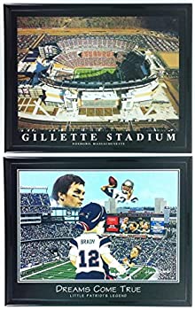 【中古】【輸入品・未使用】新しいEngland Patriots Gillette Stadium航空写真フレーム付きand Little Legend Framed Lithograph Set of 2?ll5007
